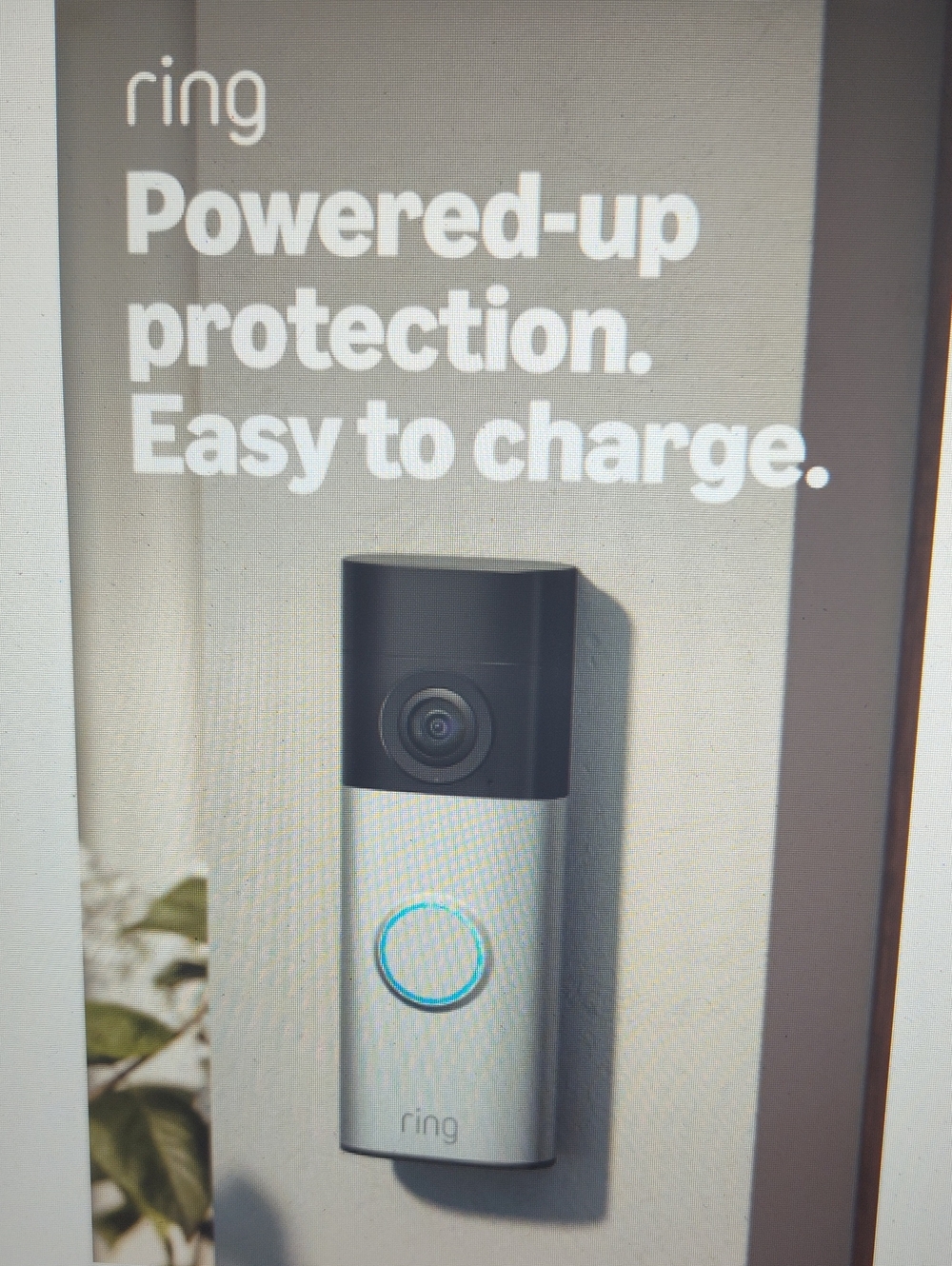 Ring Video Doorbell in Silver and Black with Blue LED Battery Doorbell Plus